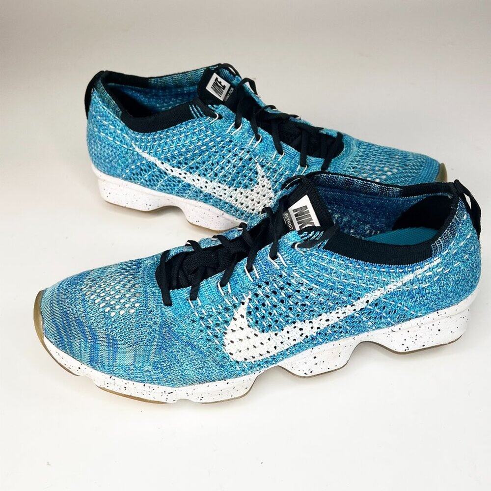 Nike Flyknit Zoom Agility Training Sneakers Shoes Gym Blue Turquoise Women 9
